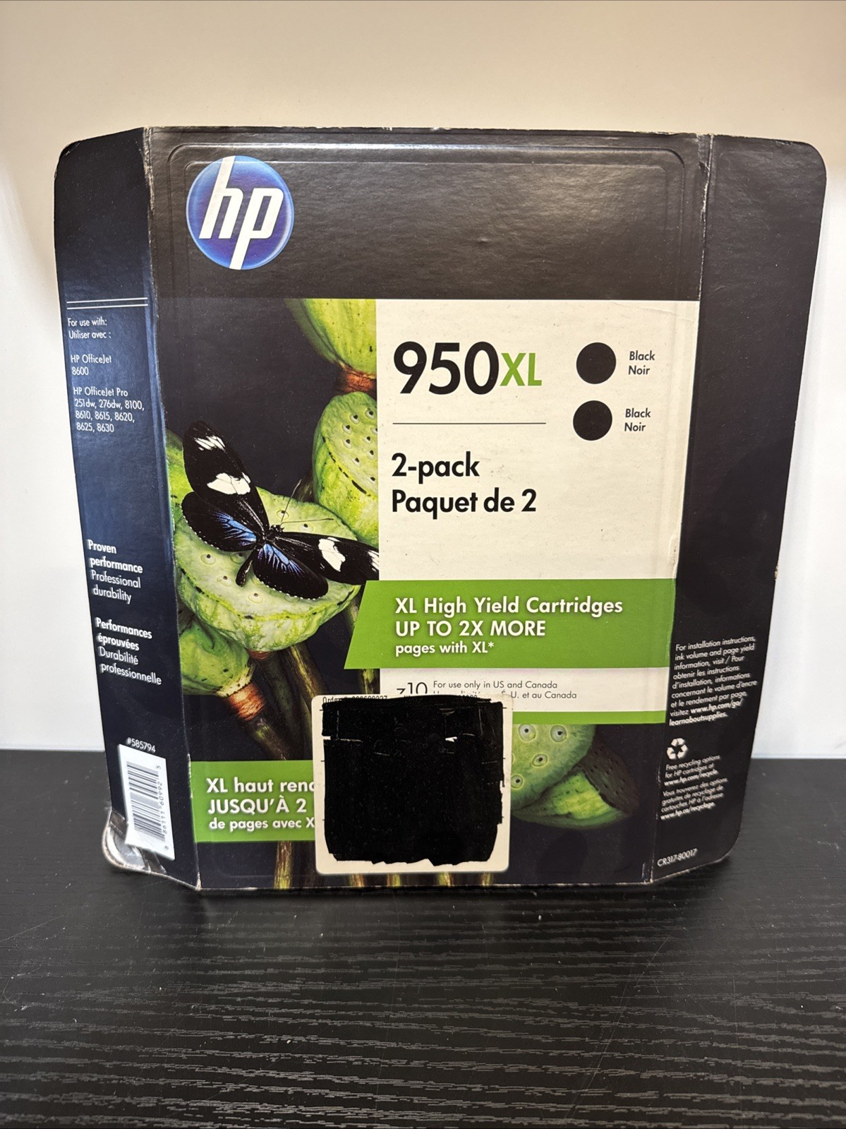 HP 950XL Ink Cartridges for HP Officejet Printers  - Black - Pack of 2 Exp 2022