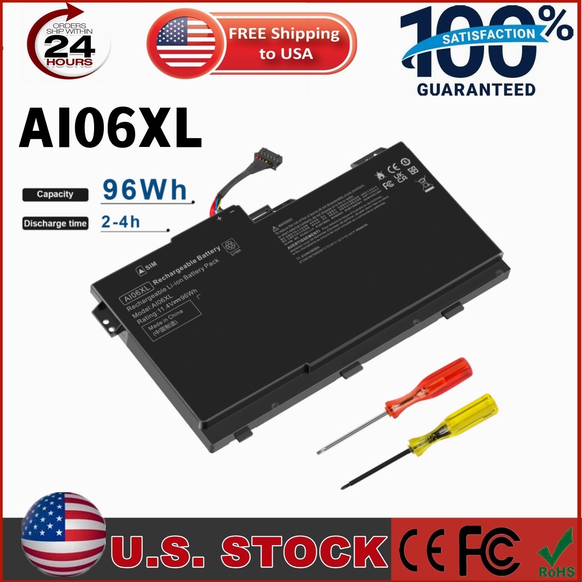 AI06XL 96Wh Battery For HP ZBook 17 G3 808451-001 HSTNN-C86C HSTNN-LB6X Series