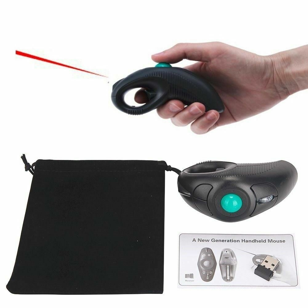 USB Wireless Trackball Mouse Portable PC Laptop Finger Hand Held Computer Mice