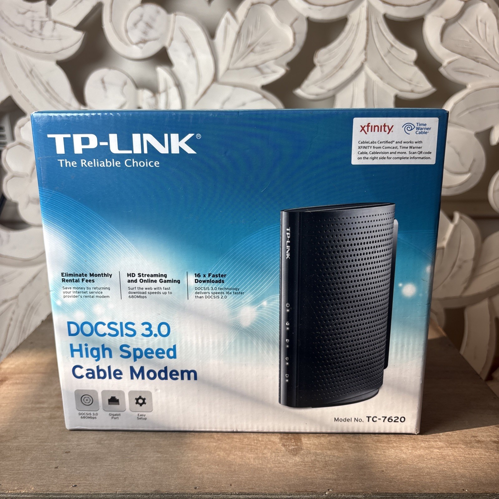TP-Link TC-7620 DOCSIS 3.0 Cable Modem 680 MBPS Open Box
