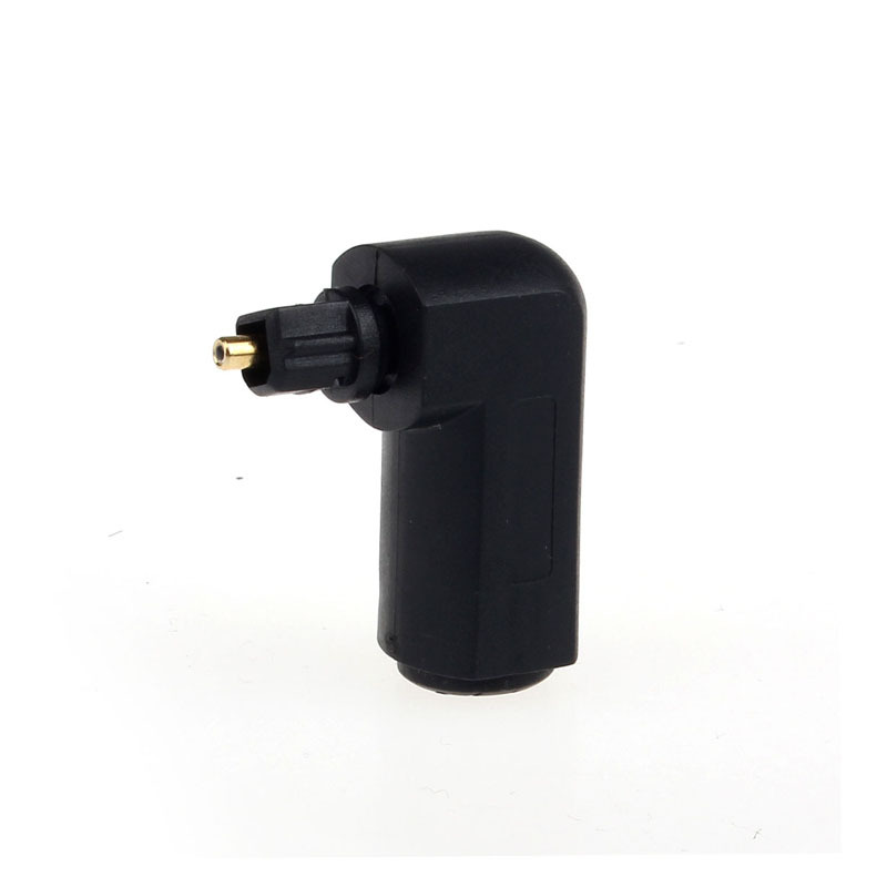 2Pcs Toslink Digital Optical Right Angle Audio Adapter 360 Degree Rotates PVC