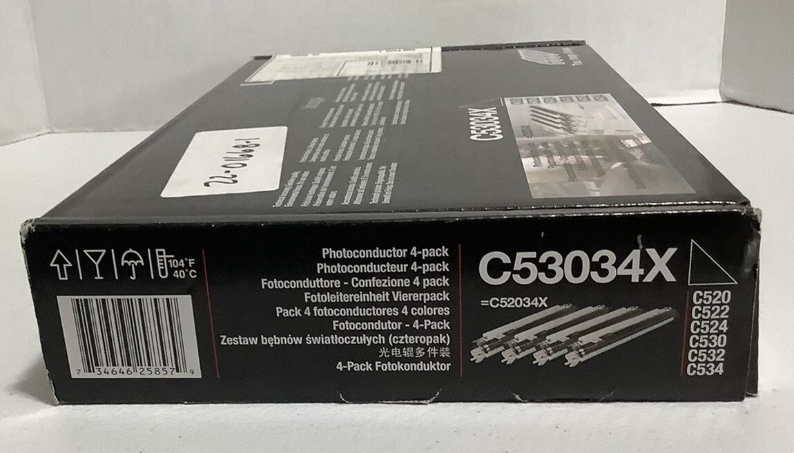 Genuine Lexmark C53034X C52034X C520 C522 C524 C530 Black Photoconductor 4-Pack