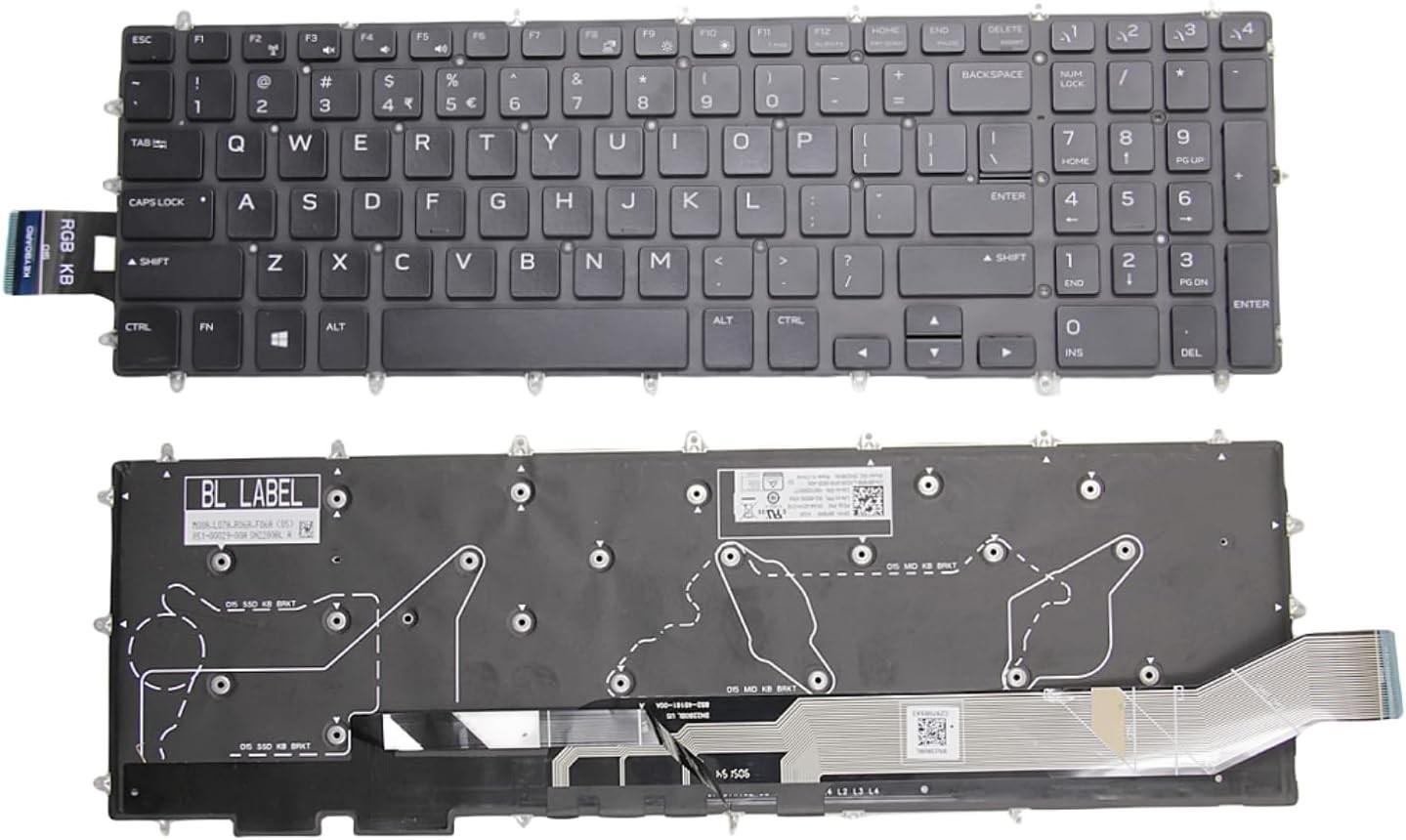 US Layout Backlit Keyboard for Dell ALIENWARE M17 R1 M15 R1 Laptop 06F8R5 3D7NN