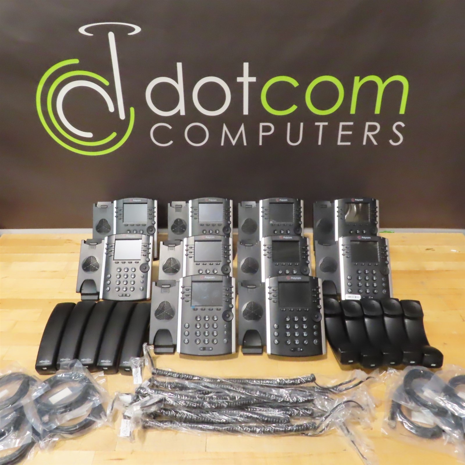Lot of 10x Polycom VVX 411 w/ Handset & Base VoIP VVX411 2201-48450-001