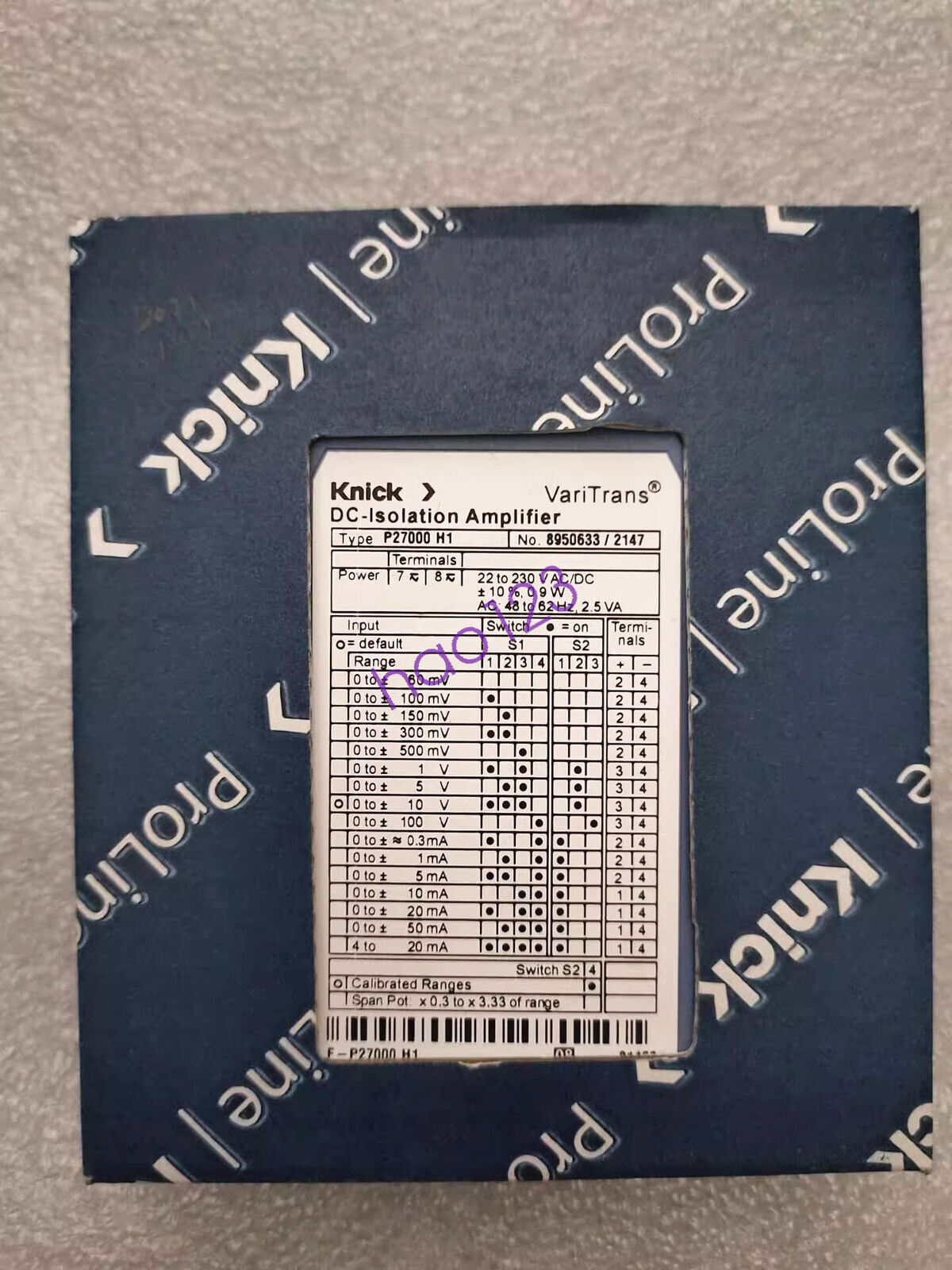 1pcs KNICK VariTrans Isolation Amplifier P27000 H1 Signal amplifier DHL/FedEx