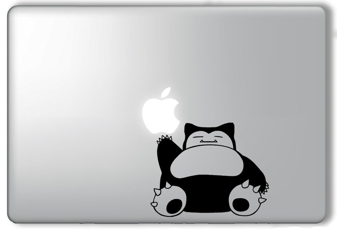 Snorlax Reaching for Apple Pokemon - Apple Macbook Laptop Vinyl Sticker Decal