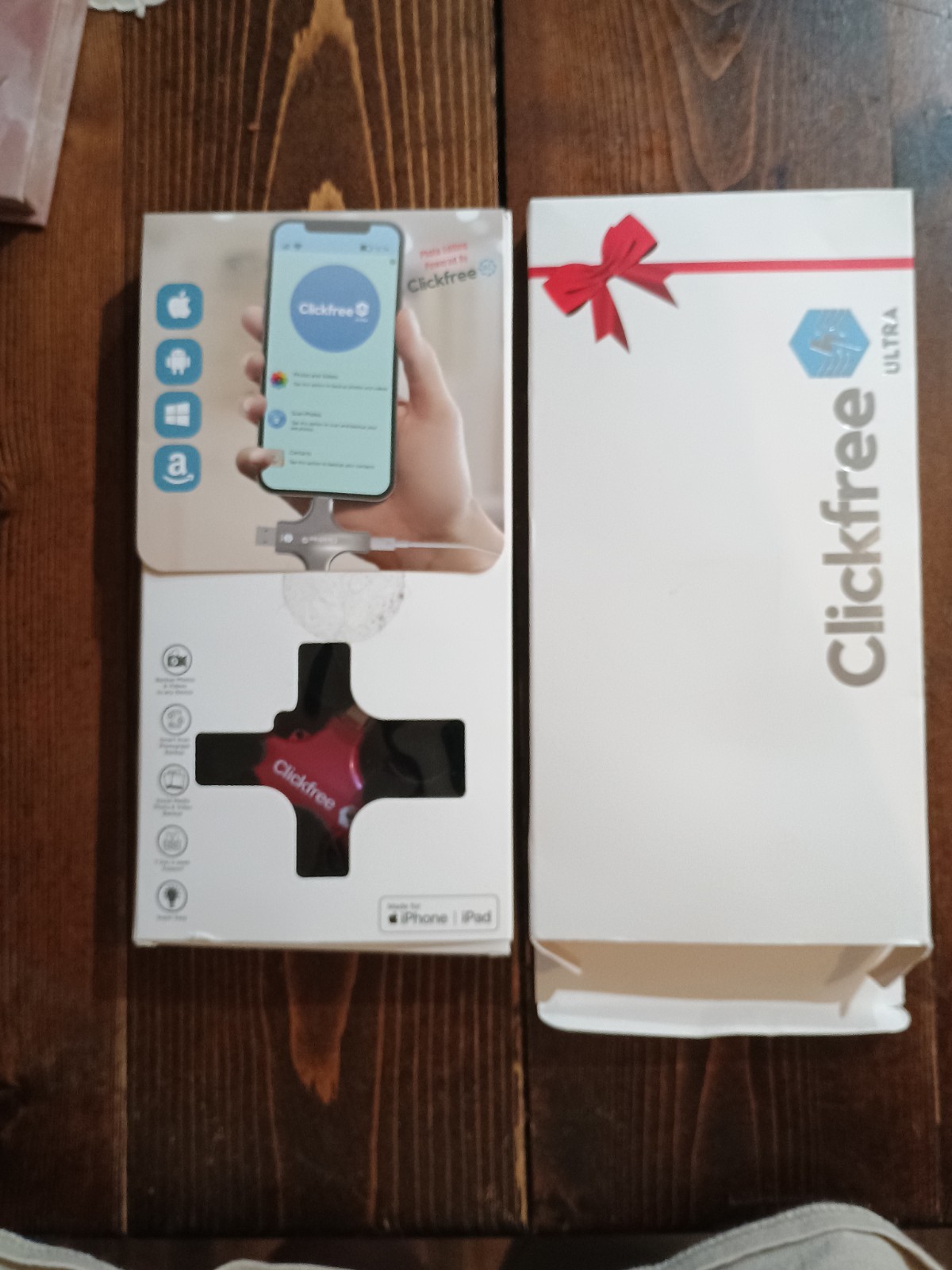 Clickfree Ultra USB Flash Drive Red for iPhone iPad Windows Amazon Devices