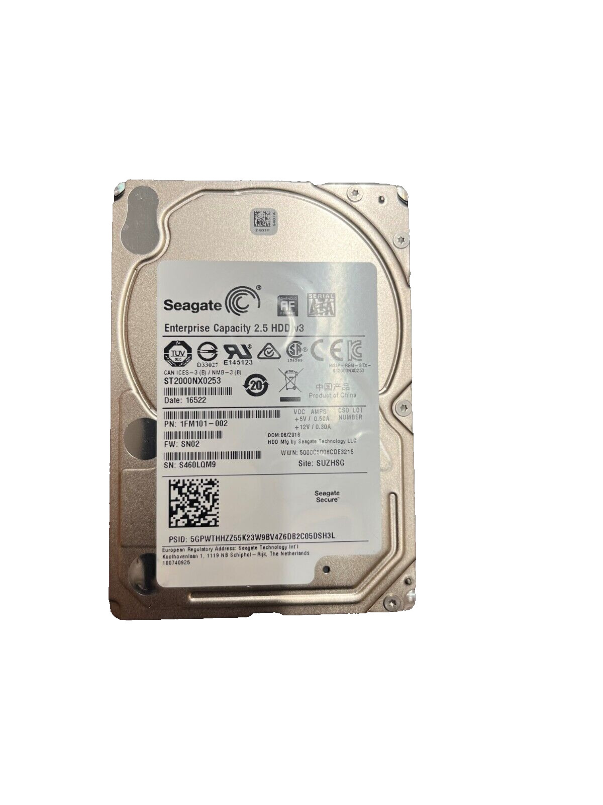 Seagate Enterprise Capacity HDD, 2 TB 2.5" - ST2000NX0253