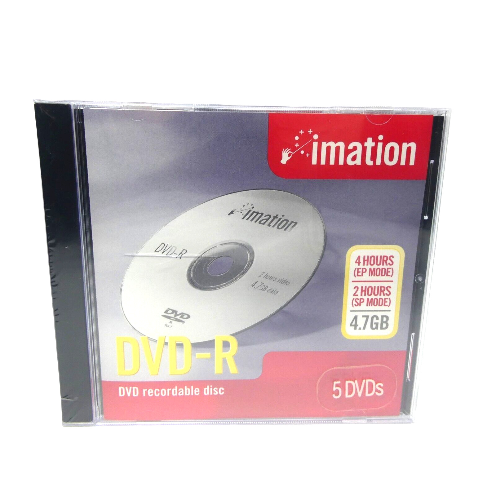New sealed imation DVD-R Recordable Disc 4.7GB  (5 Pack) RW DVD’s 4 Hours
