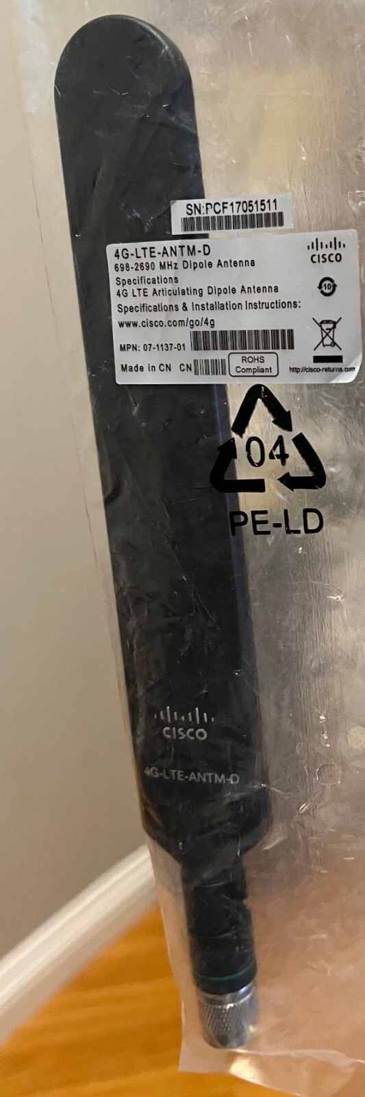 Cisco 4G-LTE-ANTM-D 4G/3G Omnidirectional Dipole Antenne 07-1137-01