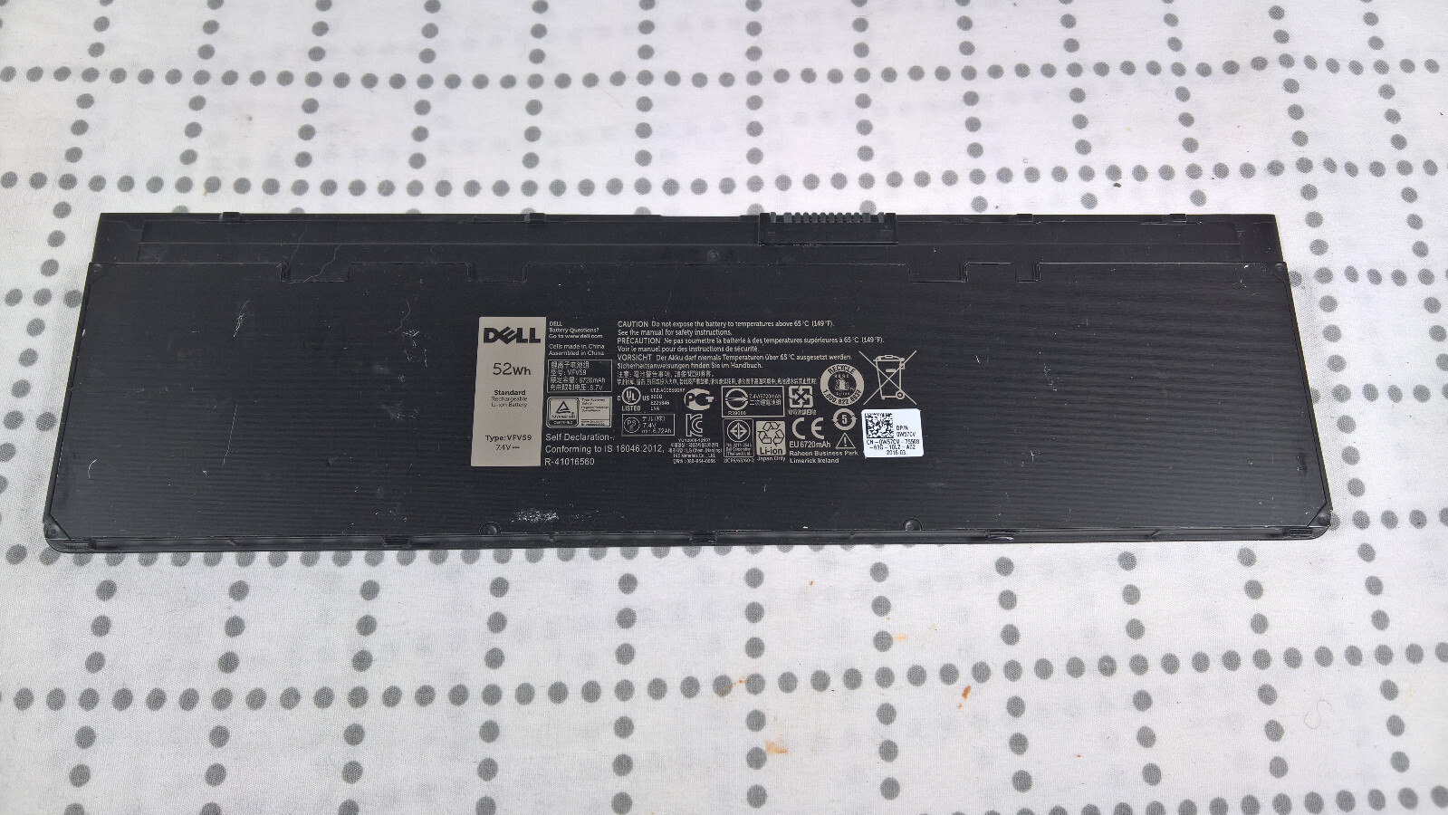 Original 52Wh DELL Battery Latitude Ultrabook E7240 E7250 KWFFN VFV59 HJ8KP