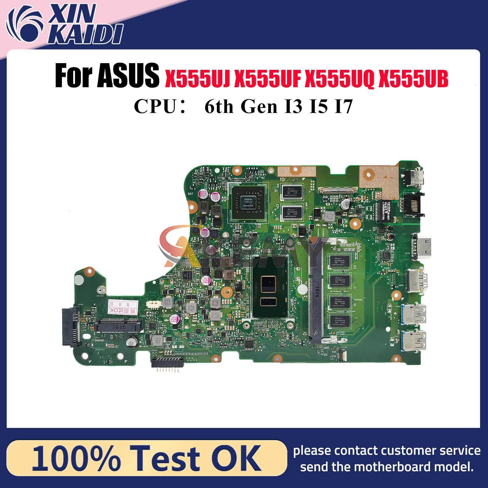 X555UJ Motherboard For ASUS X555UF X555UB A555U X555UQ K555U Mainboard W/CPU
