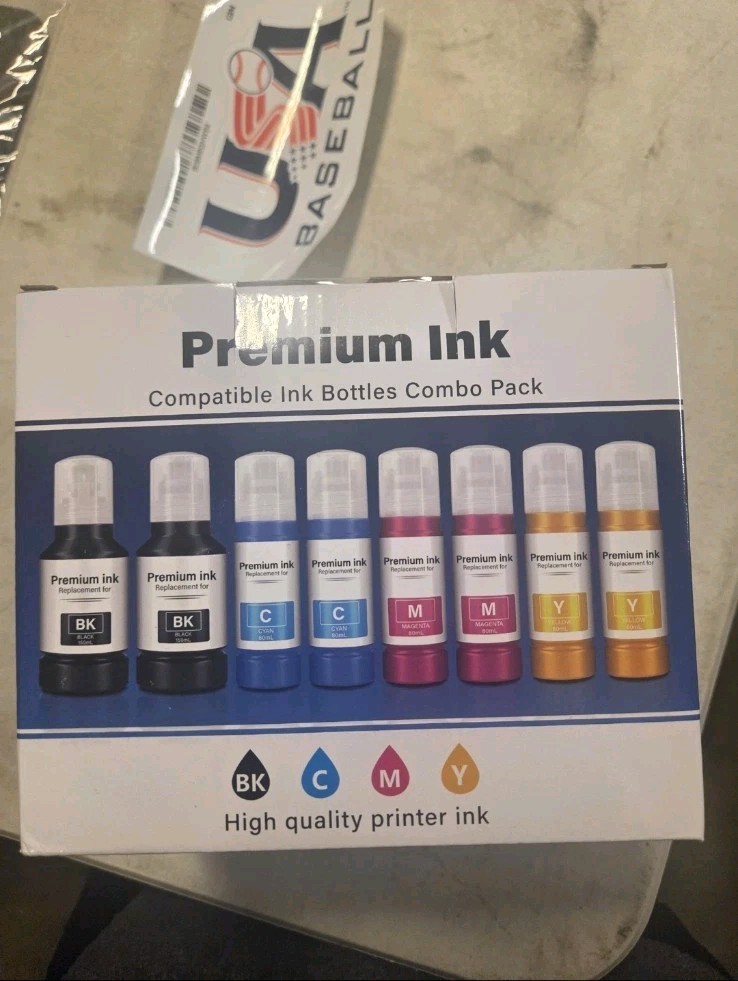 NEW~Inkrobat-502 Compatible Refill Ink Bottles 8 Pack for Epson Ecotank Printers