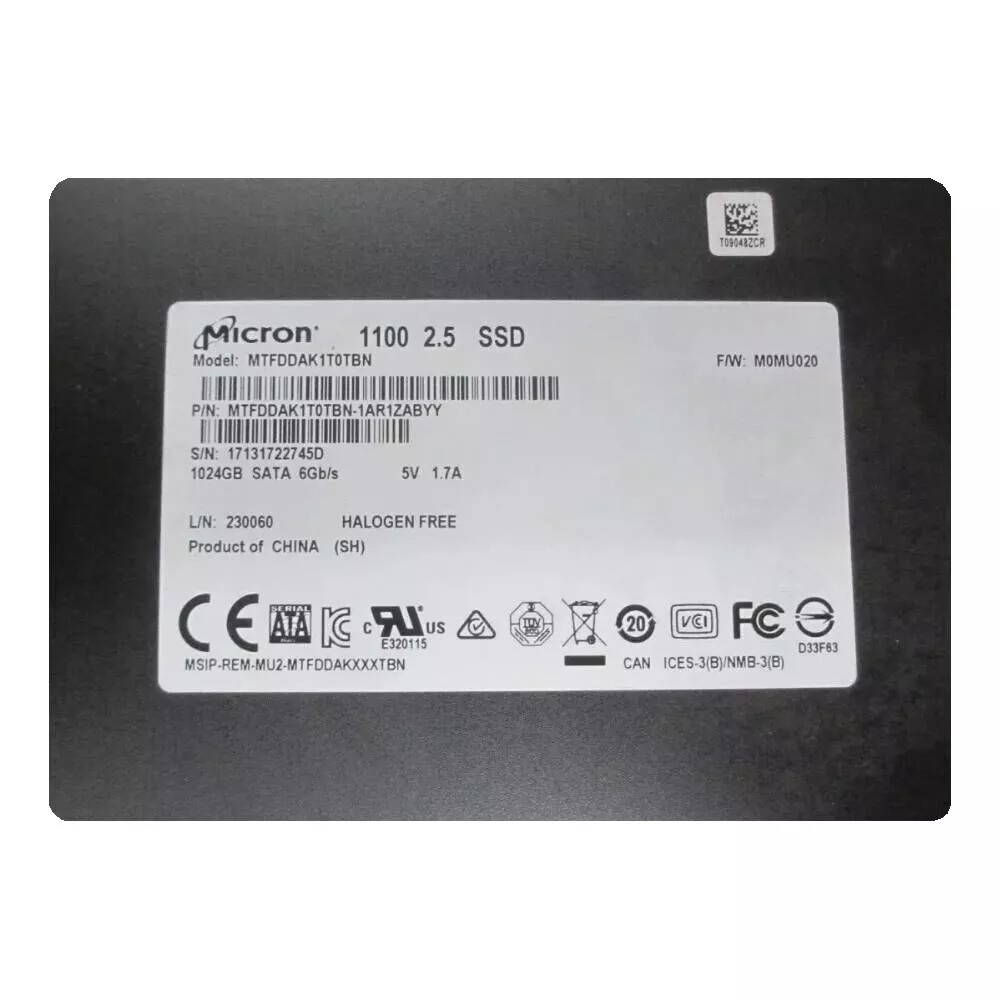 Micron 1100 1 TB MTFDDAK1T0TBN SATA III 2.5 in Solid State Drive