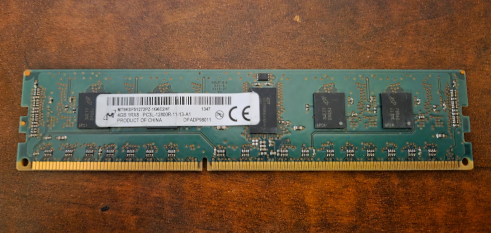 Micron 4GB 1Rx8 PC3L-12800R-11-13-A1 DDR3L ECC RDIMM Server Memory RAM