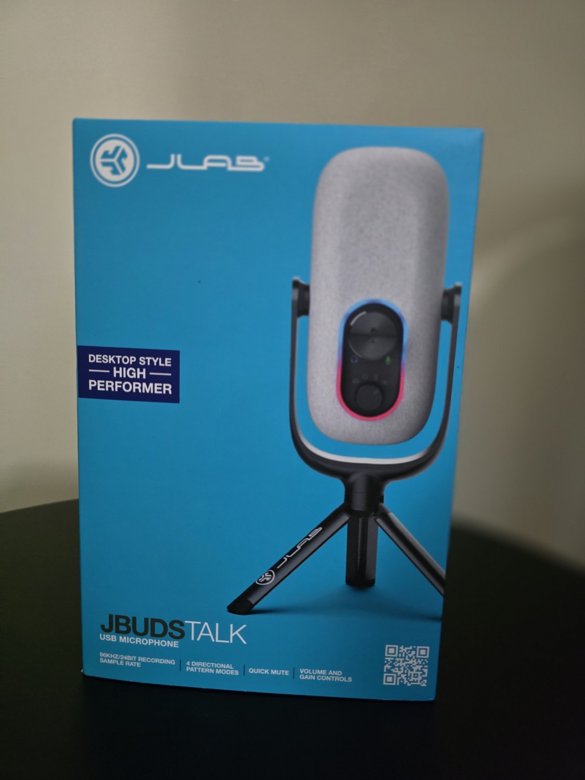 USB Microphone JLab JBuds Talk 96kHz Gaming Streaming Podcast Mic White