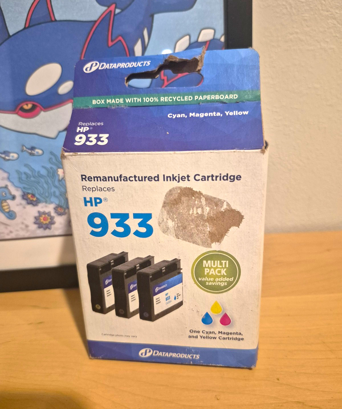 3 pack Dataproducts Ink Cartridge for HP 933 cyan, yellow, magenta New