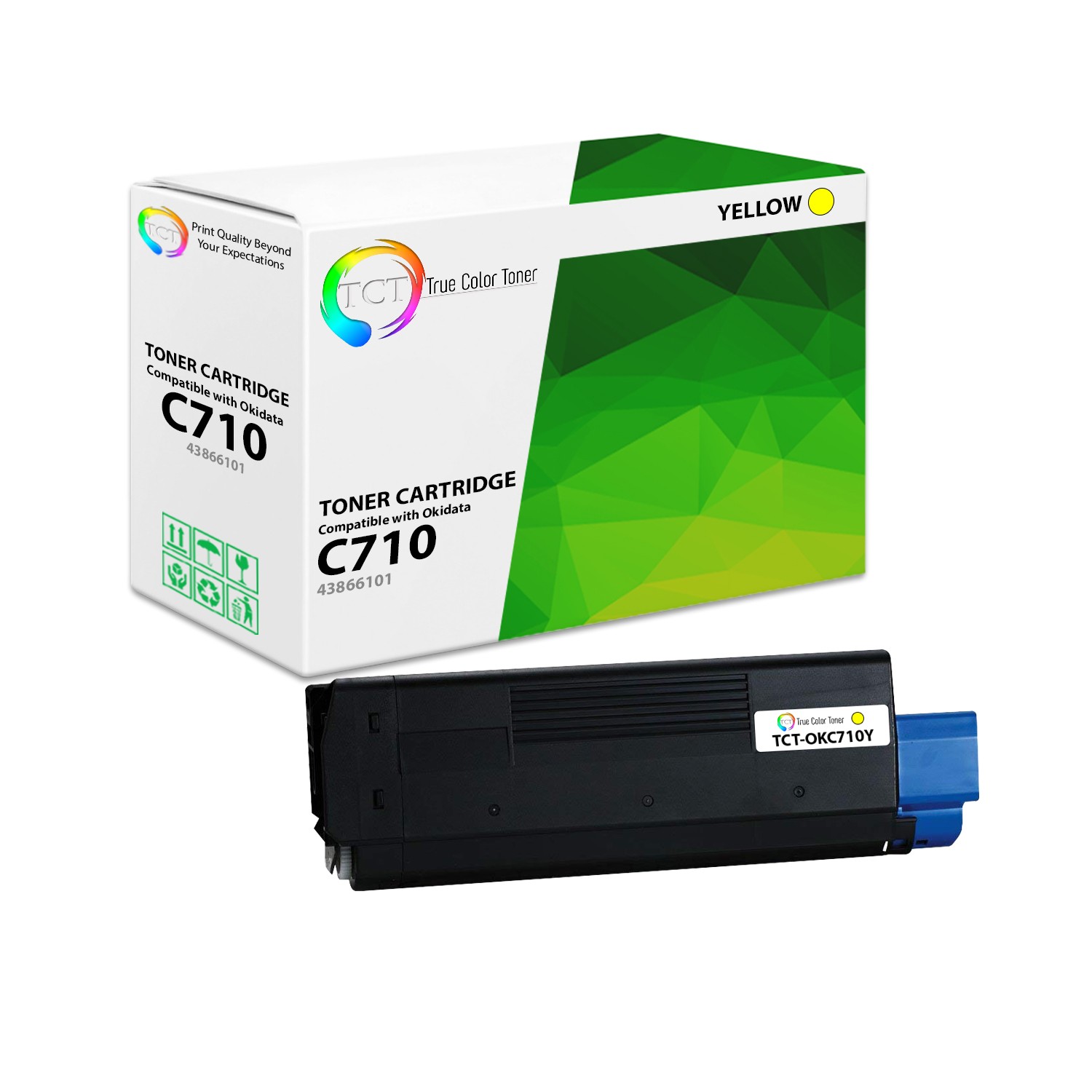 TCT Oki 43866101 Yellow Toner Cartridge For Okidata C710 Printer series