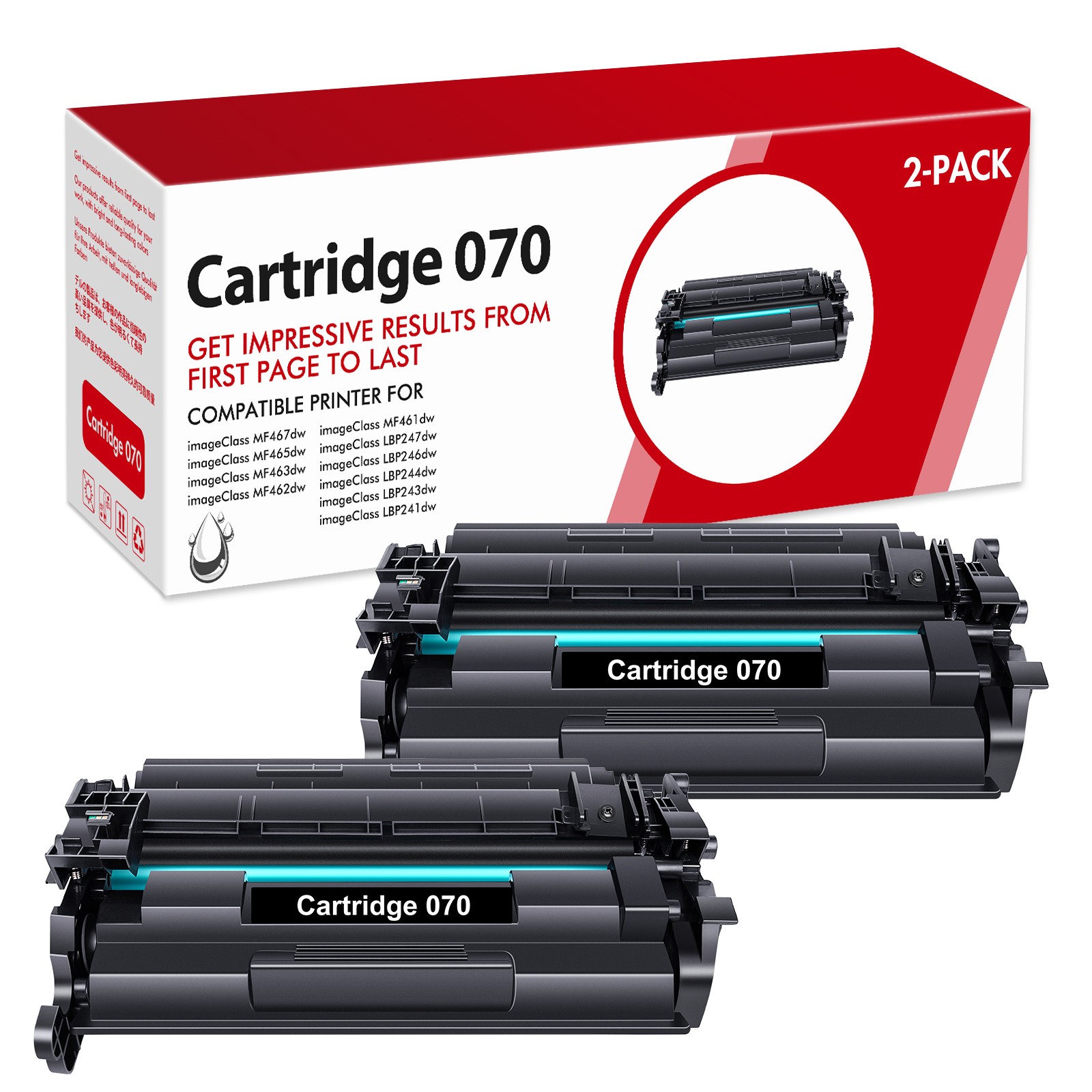 070 Black Toner Cartridge for Canon 070H imageCLASS MF465dw MF463dw MF467dw Lot