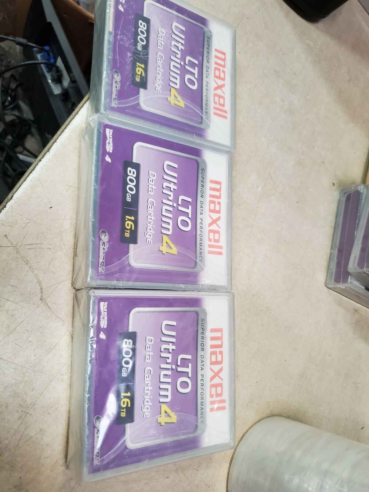 Lot of 3 New Maxell 183906 LTO Ultrium 4 800GB / 1.6TB Data Cartridge #t188
