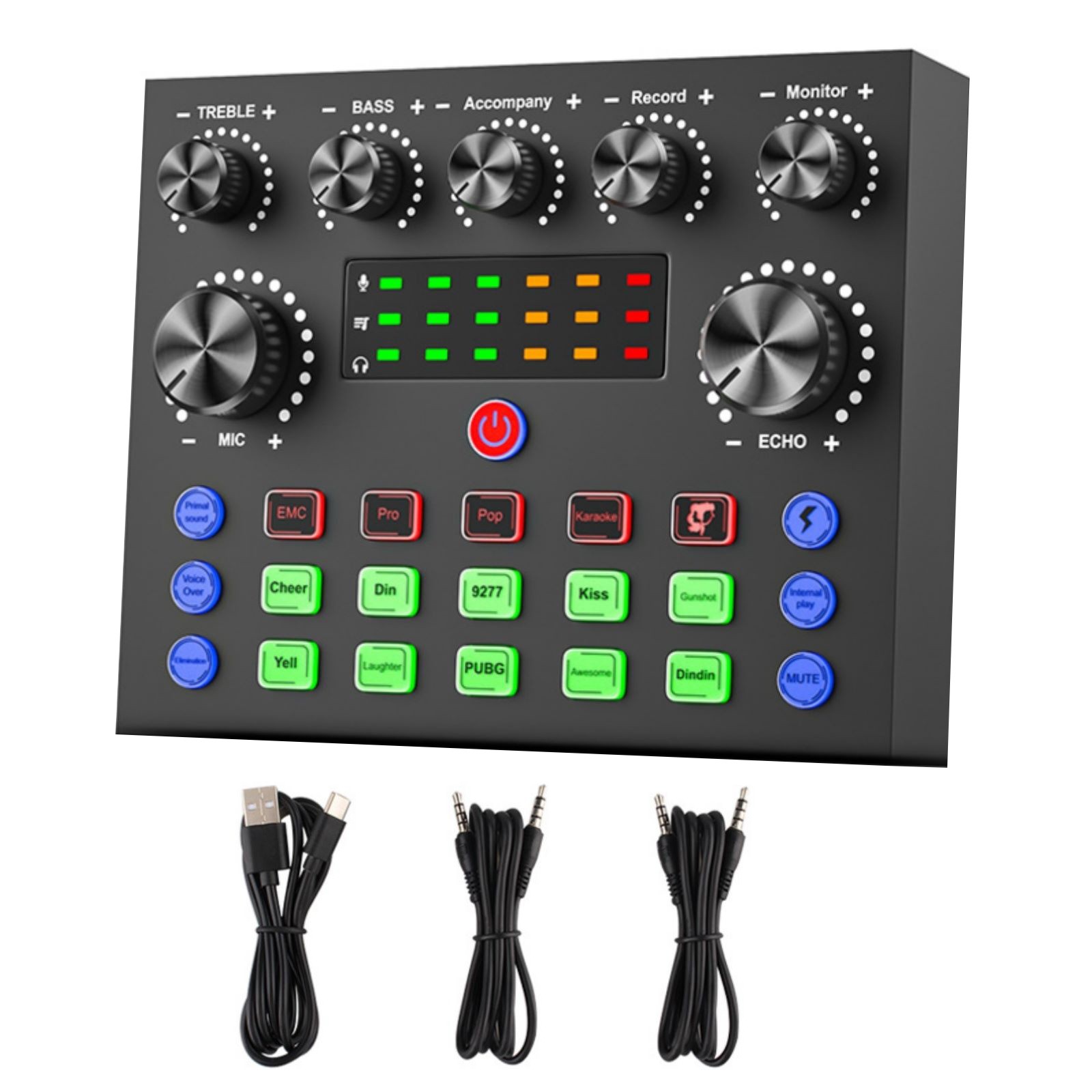 Multi-function V8S Sound Card W/Rich Sound Effect Live Broadcast Audio Equipment