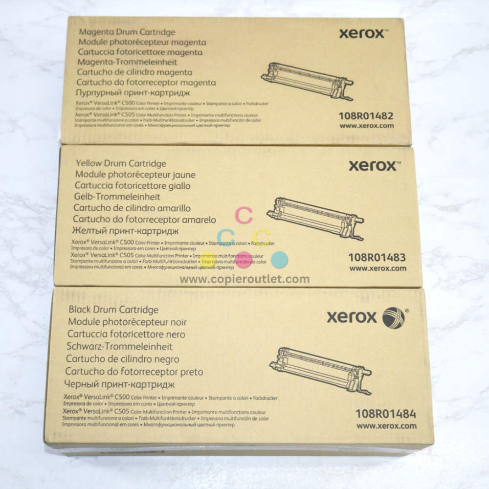 New OEM Xerox VersaLink C500,C505 MYK Drum Cartridge 108R01482,3,4 Same Day Ship