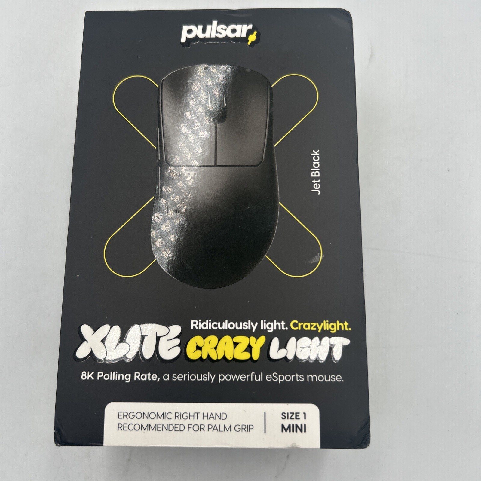 Pulsar Xlite CrazyLight Mini Wireless Gaming Mouse Jet Black 8K 32K DPI 41g