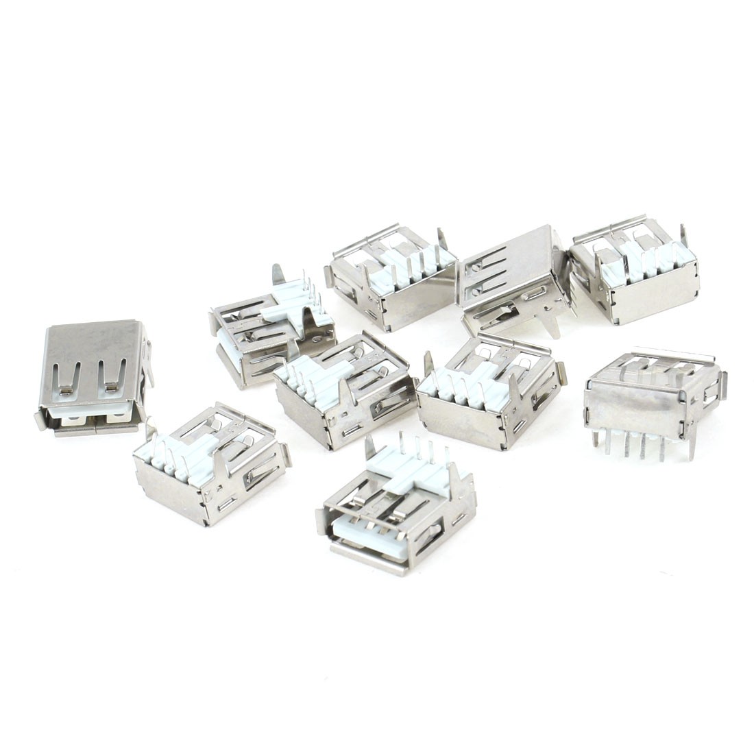 10pcs Right Angle 4-Pin PCB Mount DIP Female USB A Jack Socket Port