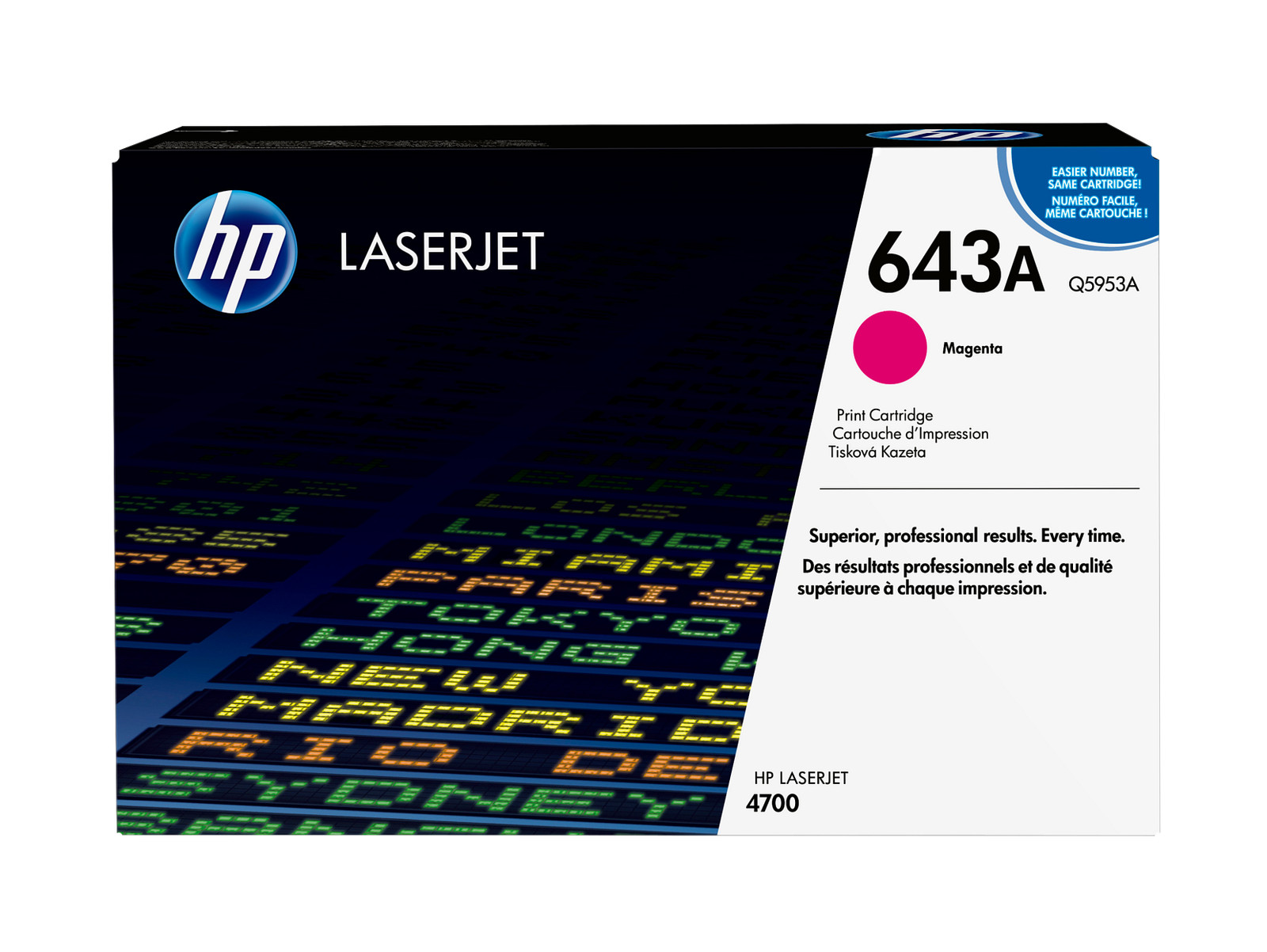 HP 643A Magenta Original LaserJet Toner Cartridge, ~10,000 pages, Q5953A