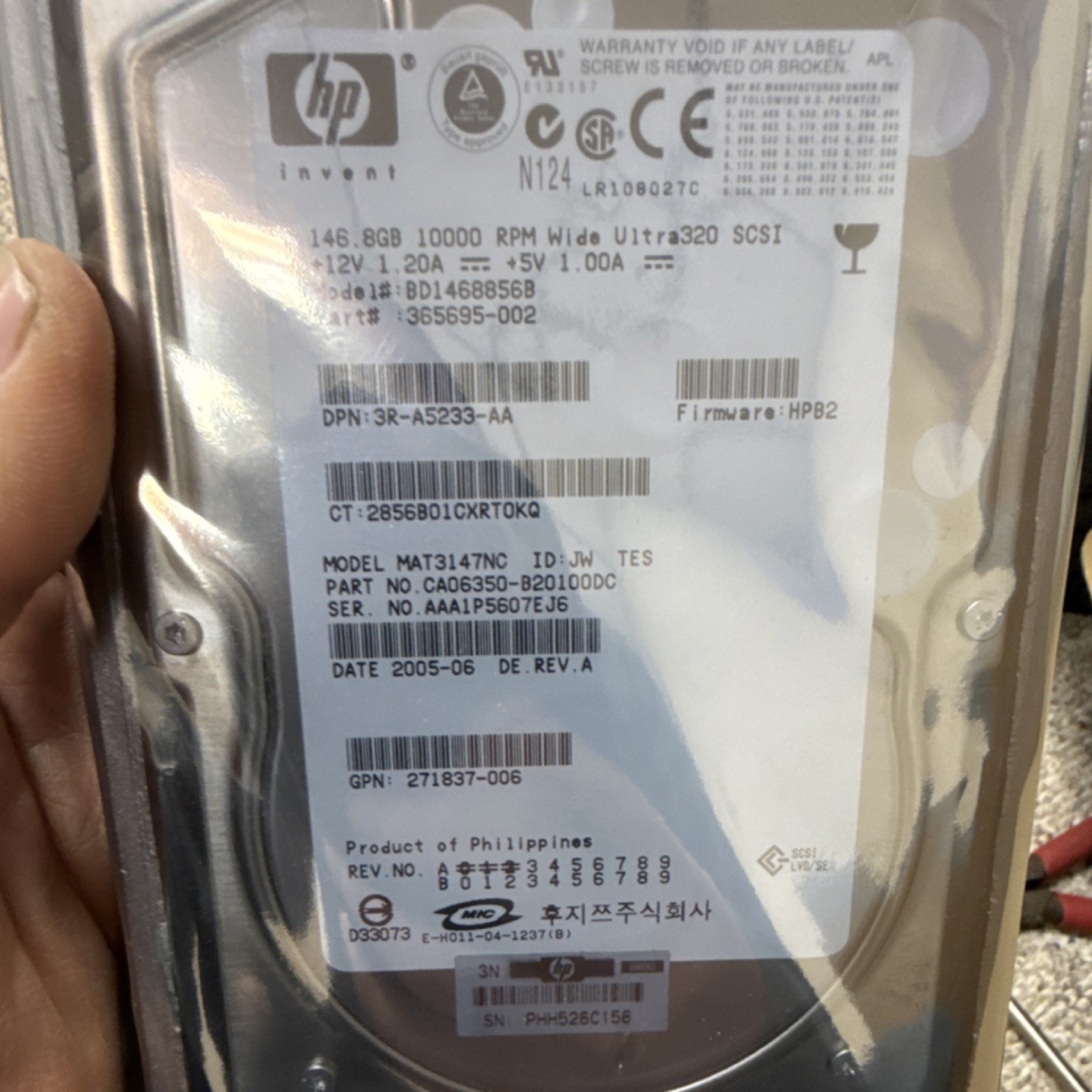 HP MAT3147NC 146.8GB 10K RPM Wide Ultra320 SCSI Internal Desktop Hard Drive