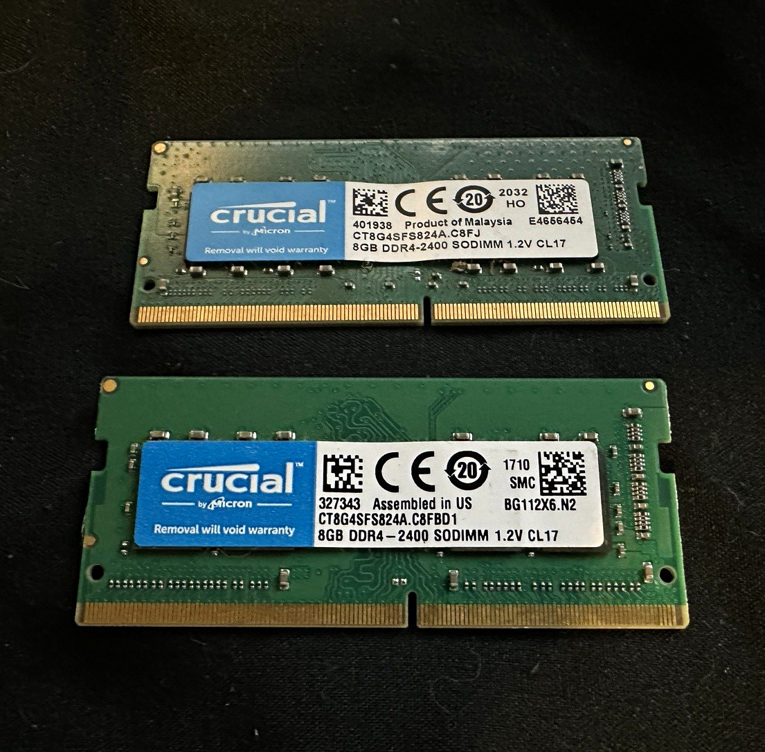 Crucial 16GB (2x8GB) DDR4-2400 PC4-19200 SO-DIMM 