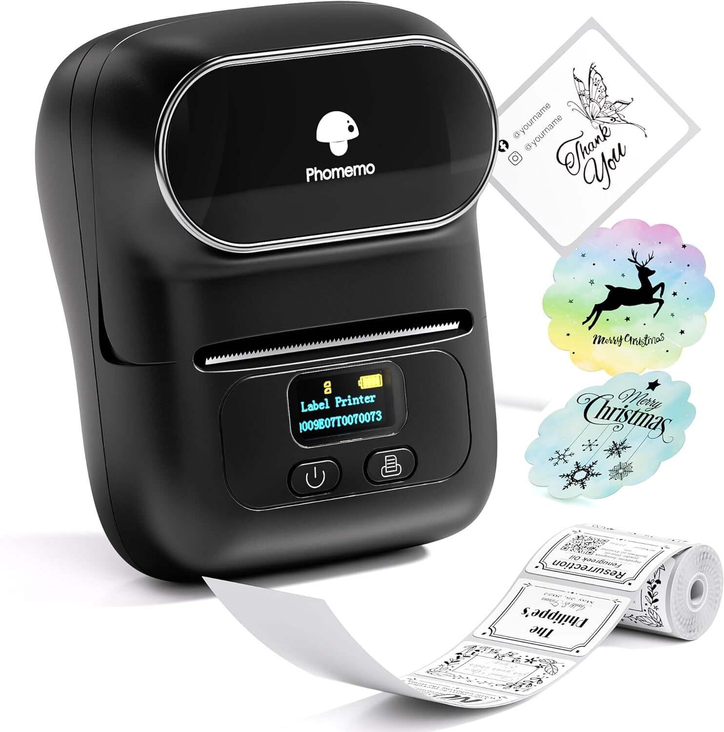 Phomemo M110 Direct Thermal Printer for Label Photo Note Tag Barcode QR Code Lot