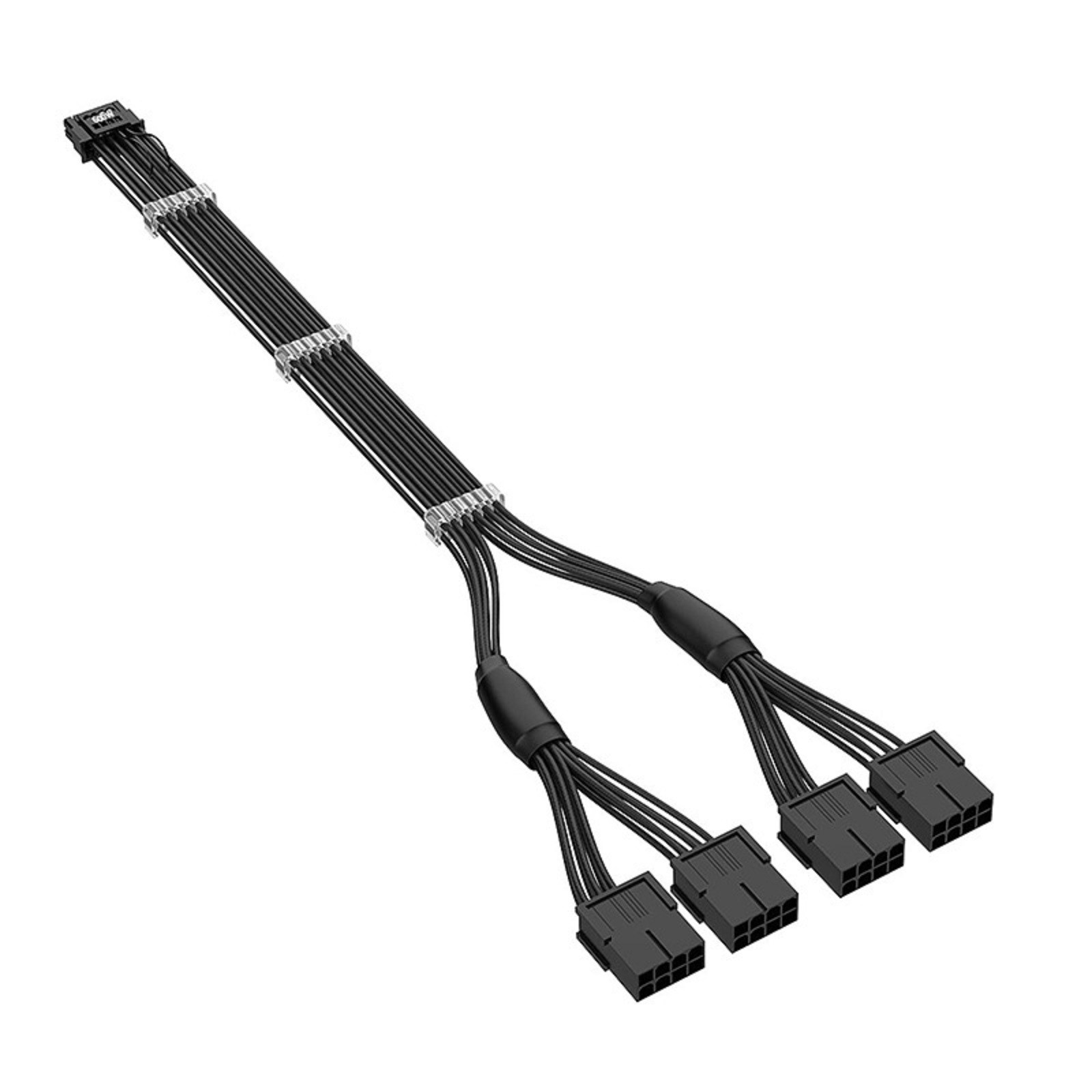 360mm 16Pin (12+4) Male to 4x8Pin Female Sleeved PCI-e 5.0 Extension Cable