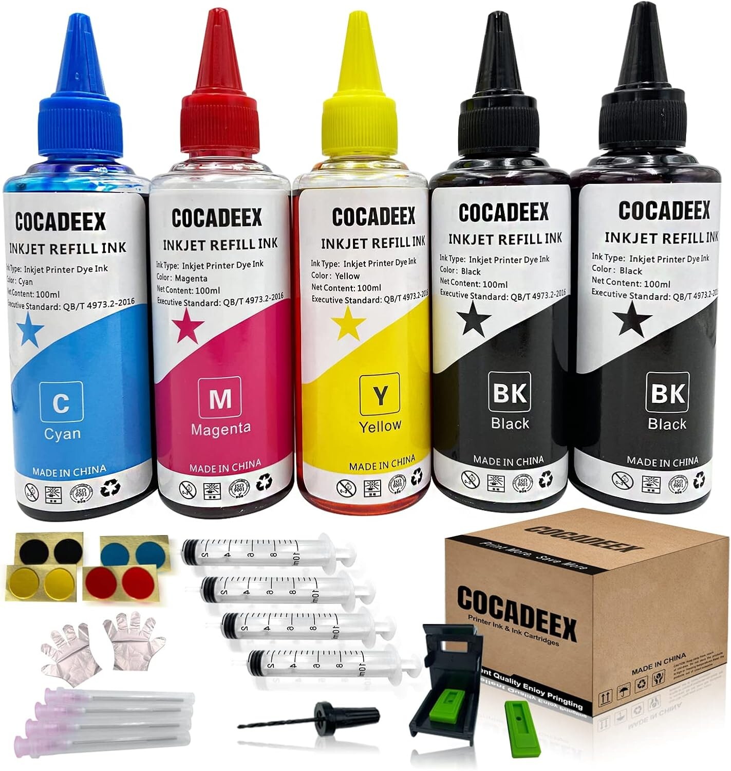 Kit de recarga de tinta de 500 ml compatible con cartuchos de tinta de impresora
