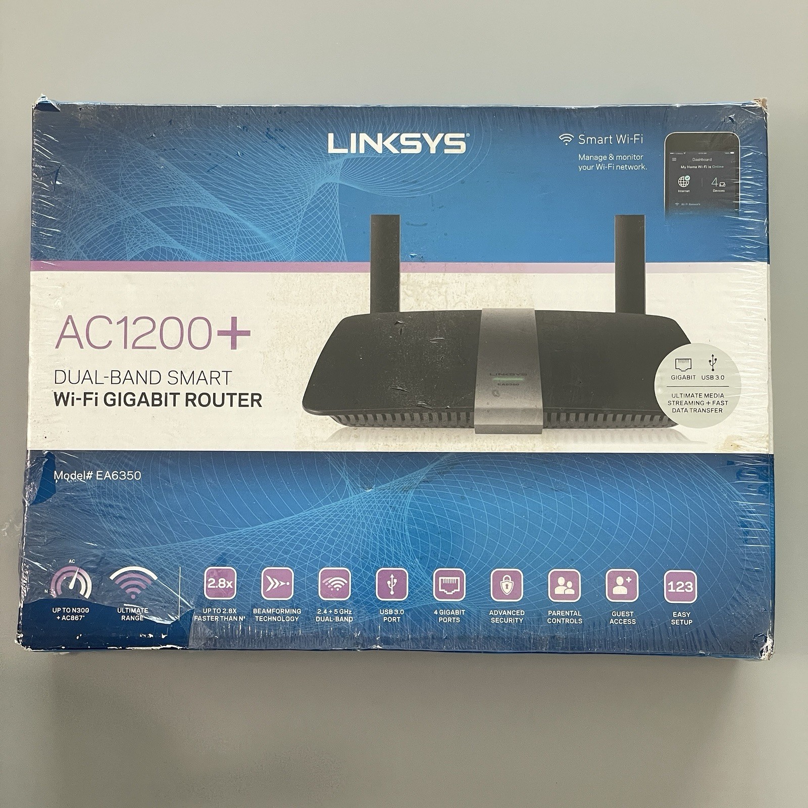 New Linksys AC1200+ Dual Band WiFi 5 EA6350 Dual-Band Wireless AP