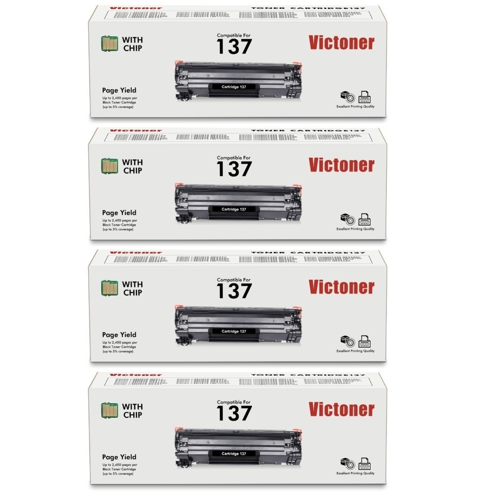 4 Pack For Canon Laser 137 Black Toner Cartridge Replacement