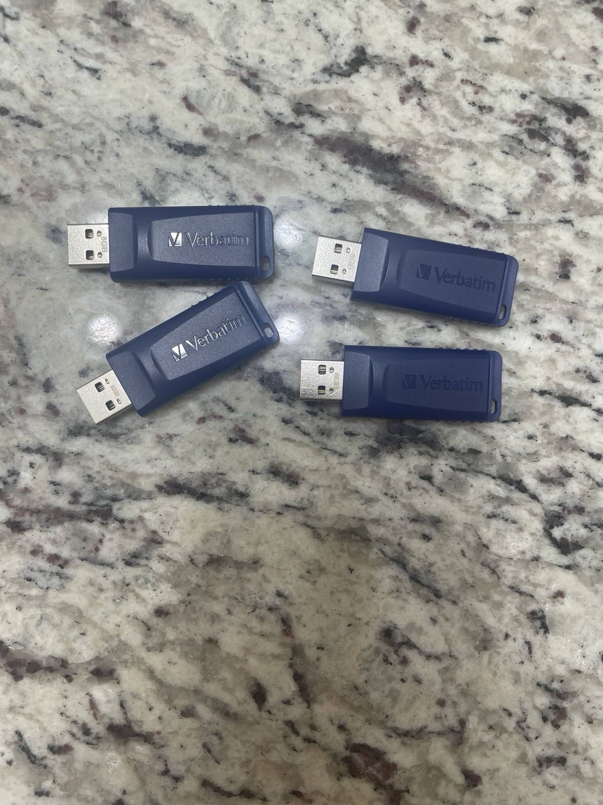 Verbatim 32GB Slider USB Flash Drive USB 2.0 Thumb Drive – Blue (4 Pack)