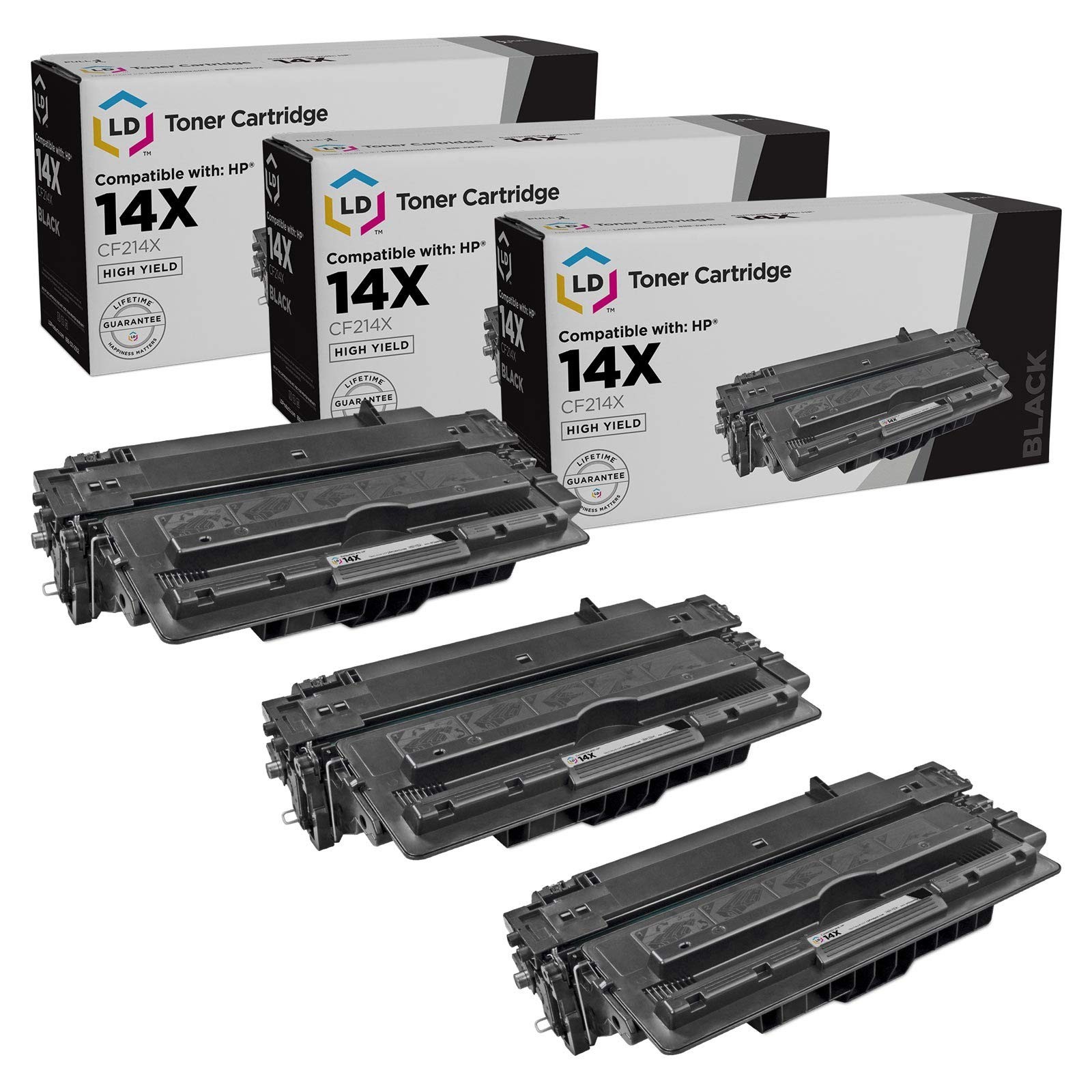 LD Reman Replacements for HP 14X CF214X 3pk HY Black 700 M712xh M725 M725f M725z