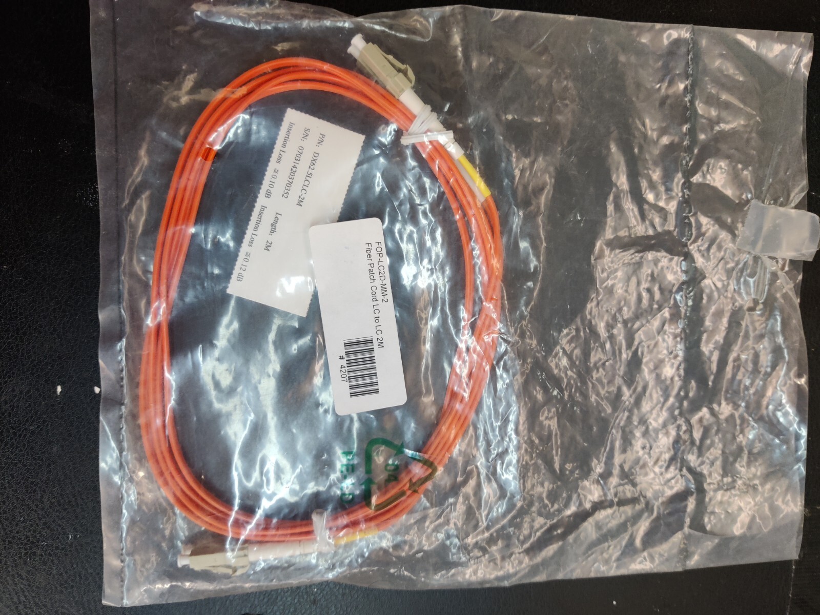 ICC Fiber Optic Patch Cable  LC2D-MM-2  Lot of 5