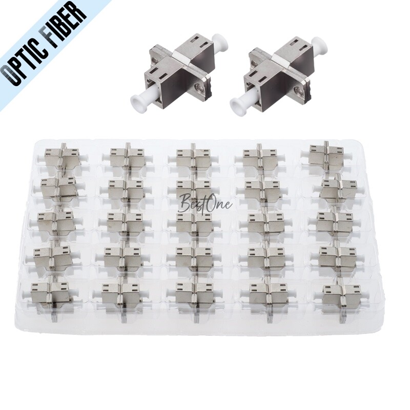25Pcs LC to LC Metal SM/MM Simplex Optic Fiber Connector Optical Adapter Coupler