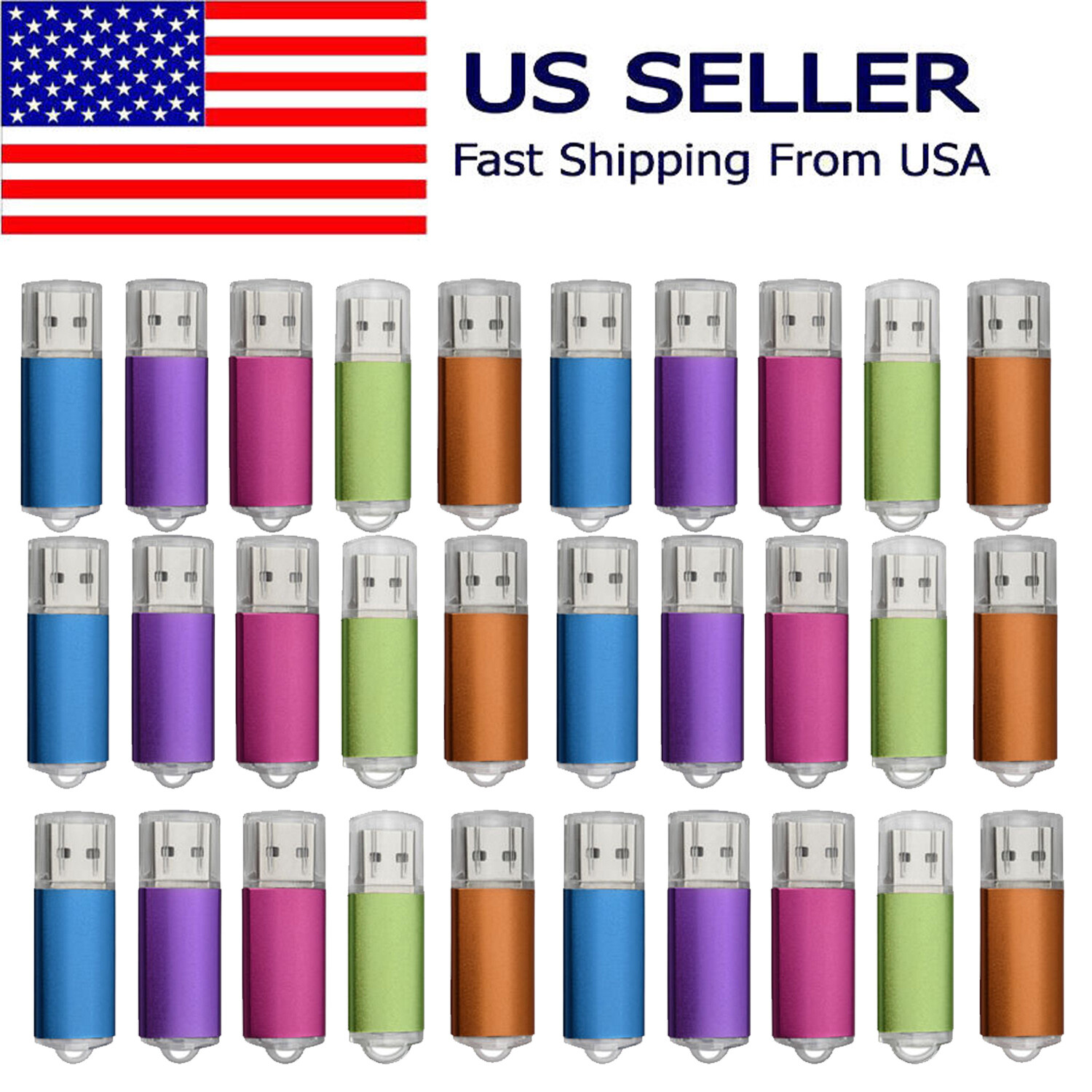 5 10 100 1GB-32GB USB 2.0 Flash Drive Memory Stick Storage Blank Media Disk Lot