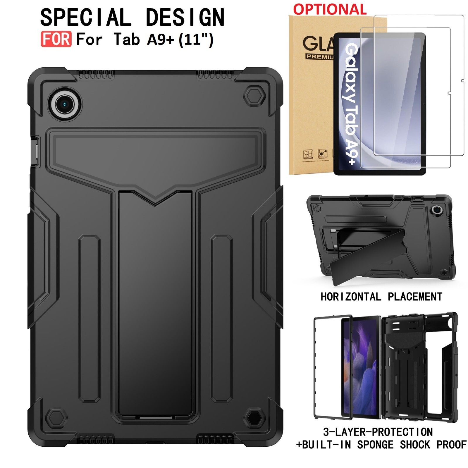 Case for Samsung Galaxy Tab A9+ 5G / Tab A9 Plus 11" Kids Cover/Screen Protector