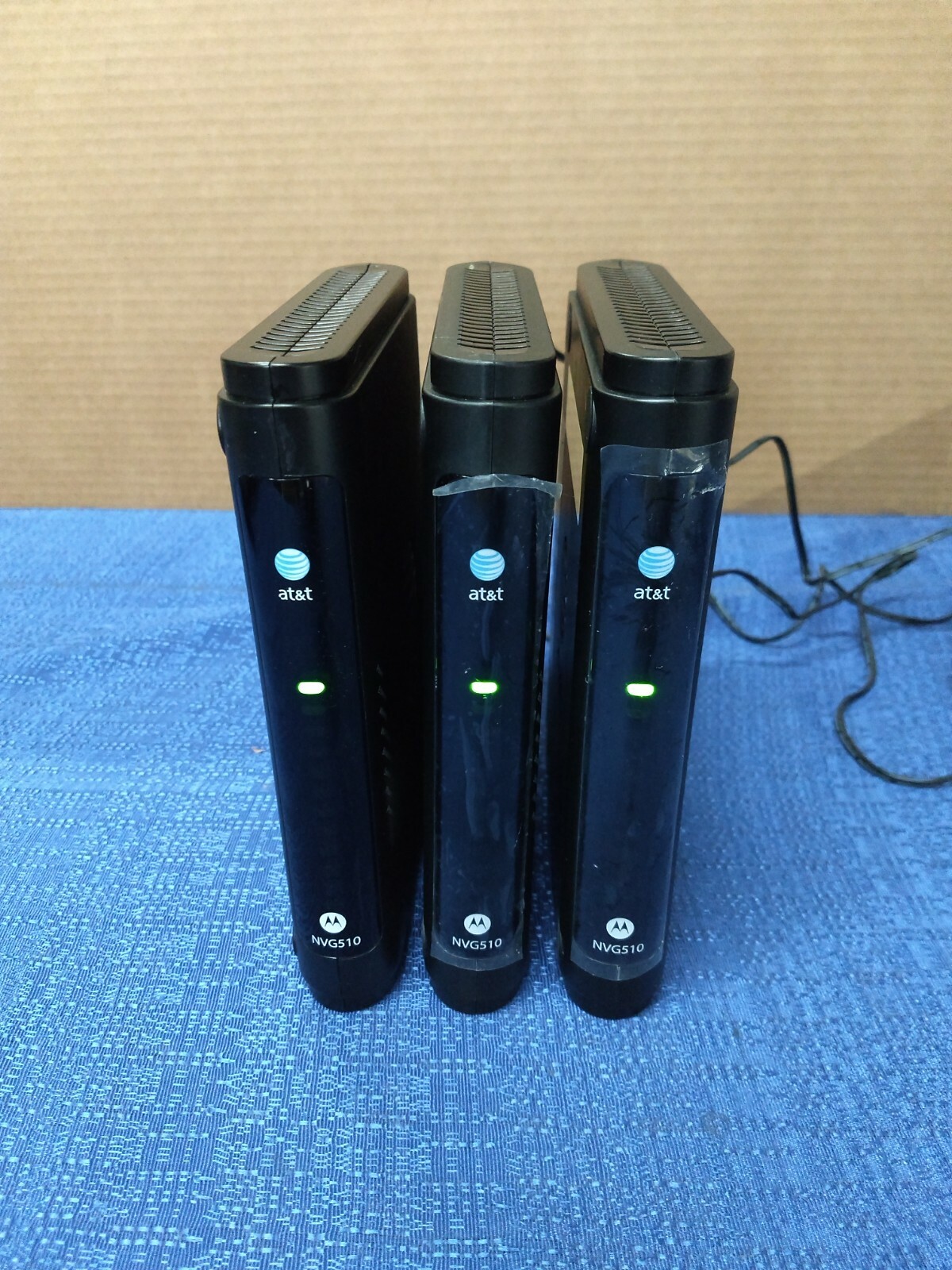 Lot of 3 Motorola/AT&T NVG510 Modem & WiFi Routers