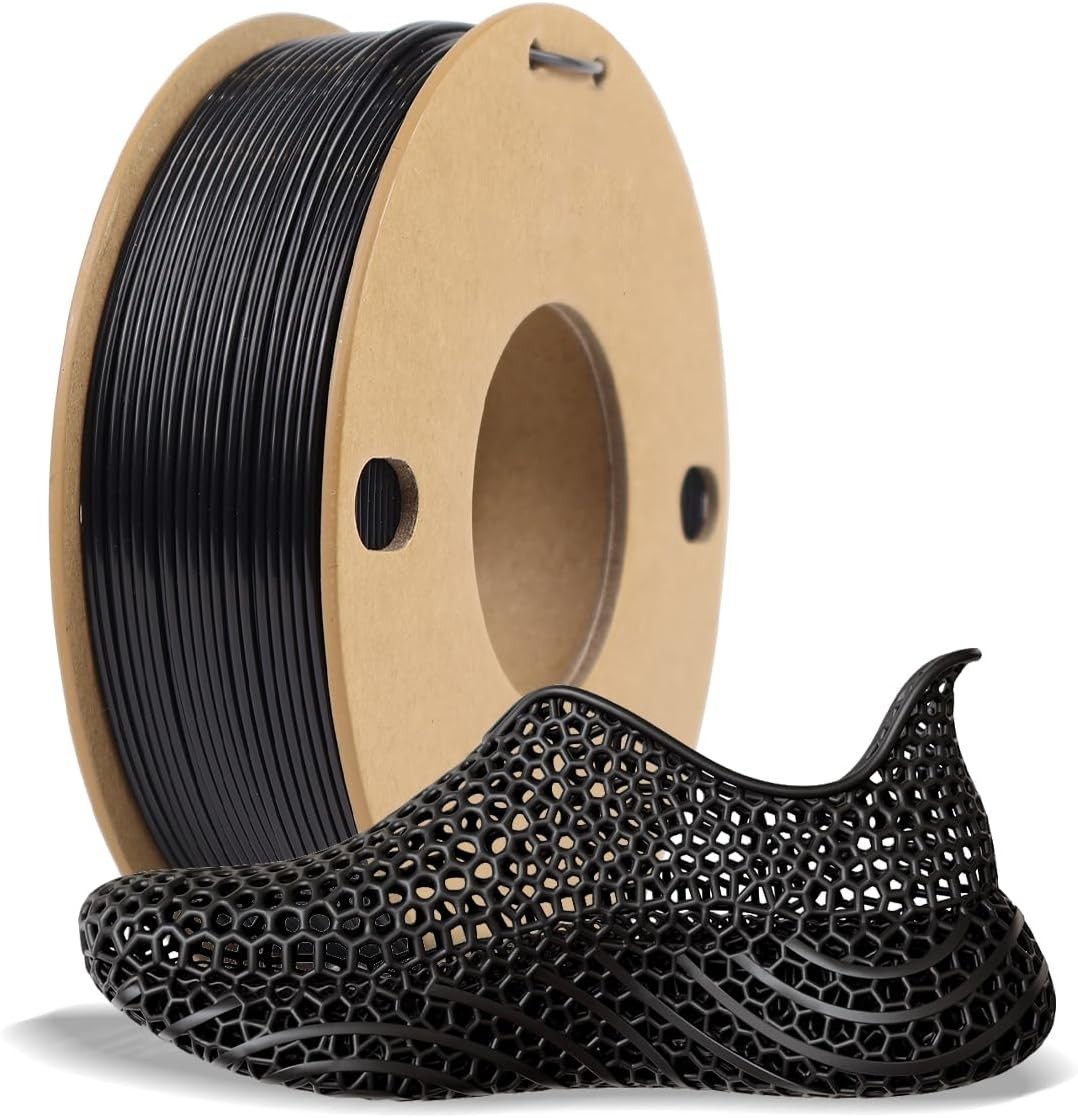Black TPU Filament 1.75mm 250g, 95A Flexible 3D Printer Filament | Rubber-Like F