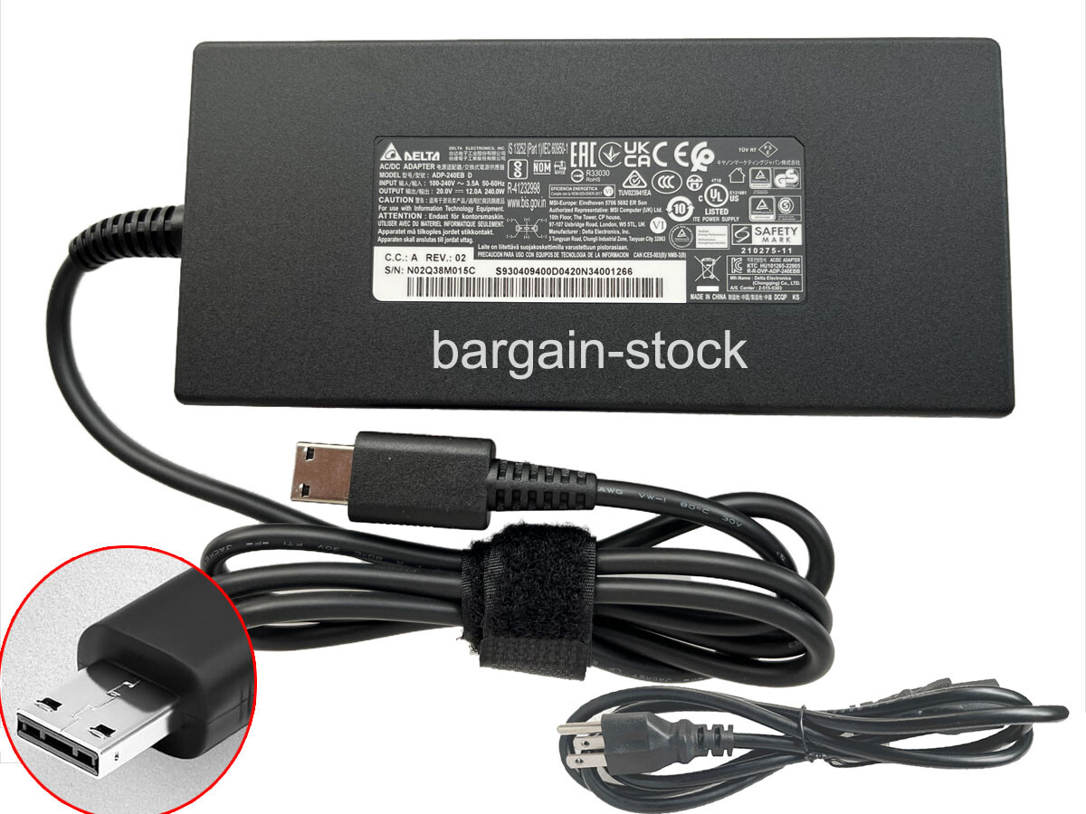 Delta ADP-240EB D 240W AC Adapter Charger For MSI Stealth A16 AI+ A3XWHG-079US