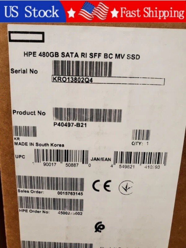 HPE P40497-B21 480GB 2.5" SATA 6G SSD P41522-001 Gen10 Plus V2 Solid State Drive