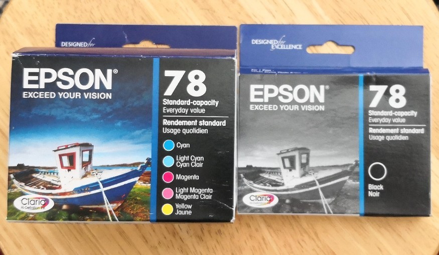 2021 NIB Set 6 Genuine Epson 78 Ink T0781 Black T078920 C (T0782-T0784-T0786)