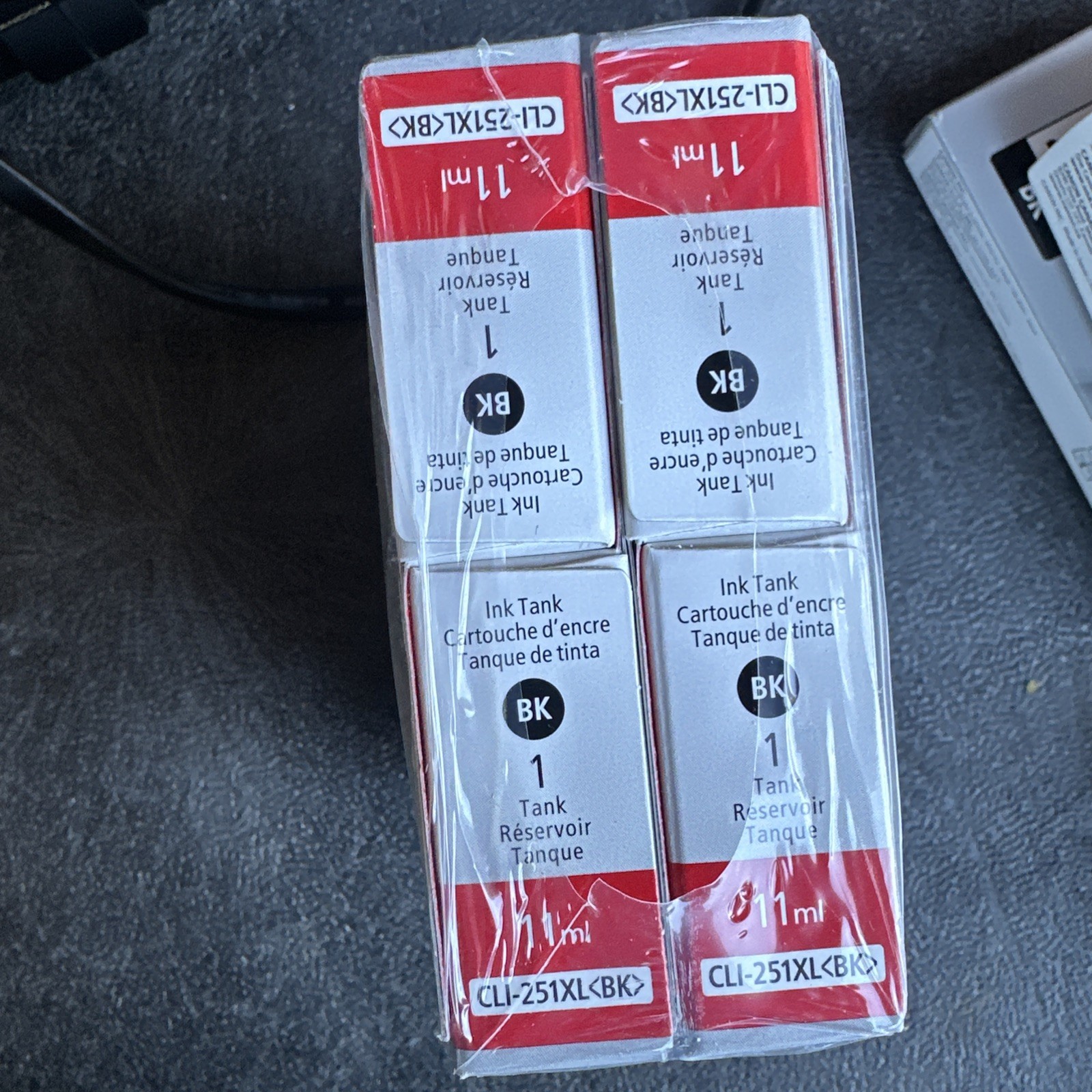 Genuine Canon CLI-251XL BK Black Ink Tank 11ml Black OEM Sealed Lot of 4