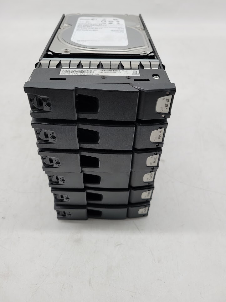 Lot of 6 Seagate ST32000444SS 2TB 3.5" HDD Hard Disk Drive with cuddy