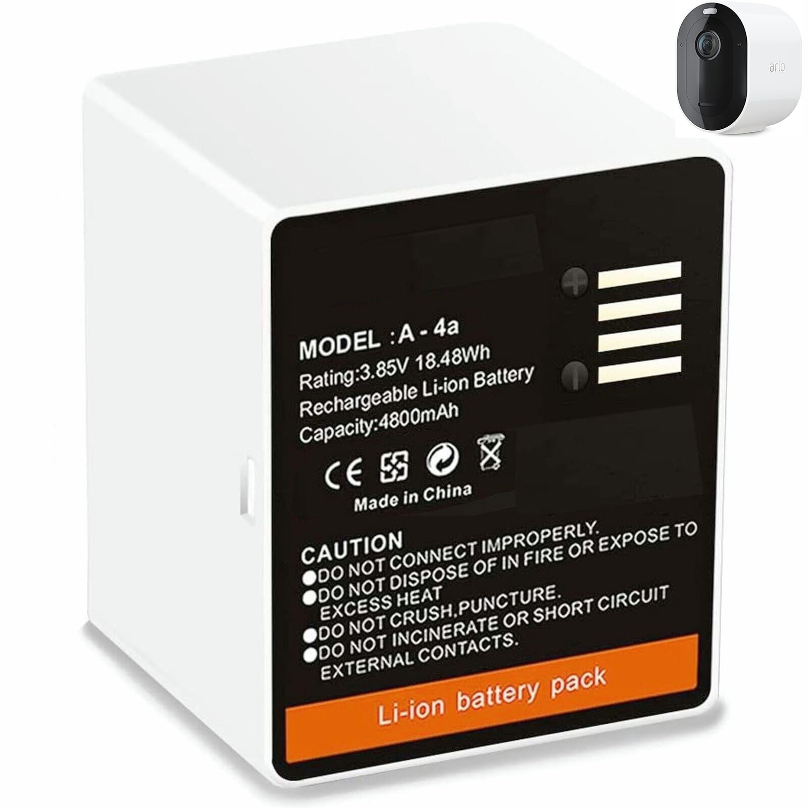 1-Pack A-4a Rechargeable Battery for Arlo Pro 5/5S 2K/Arlo Pro 3/Pro 4/Ultra/...